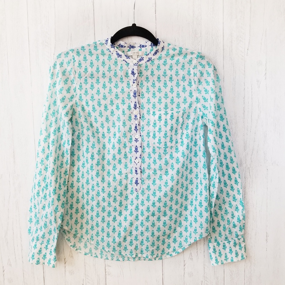 J. Crew Thistle-Print Popover Size 00 X-Small